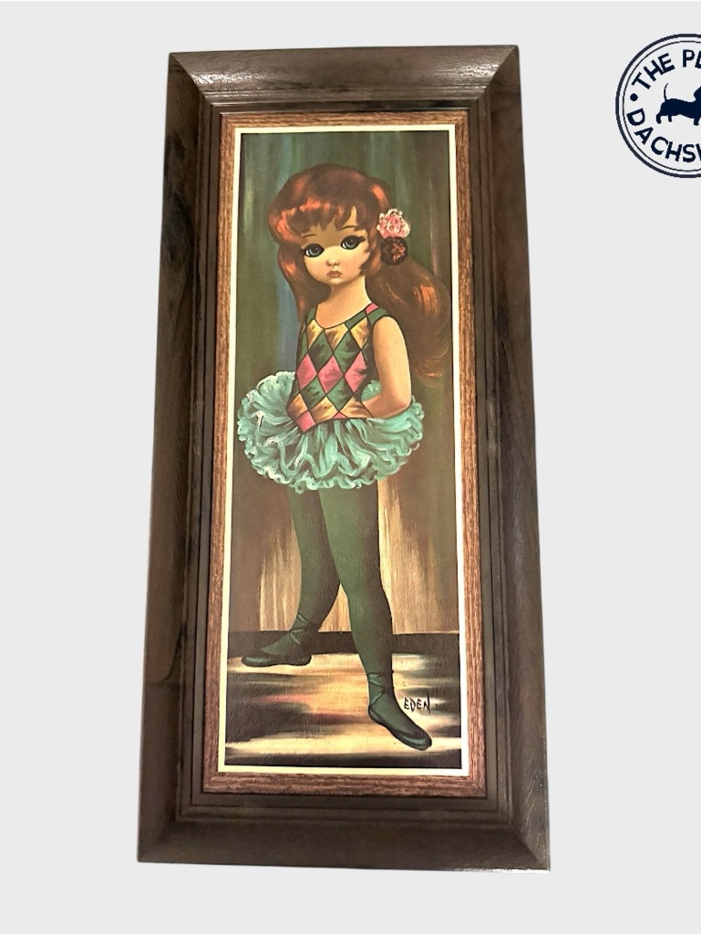 Vintage Framed 1960’s Maio  Girl Harlequin Ballerina Print